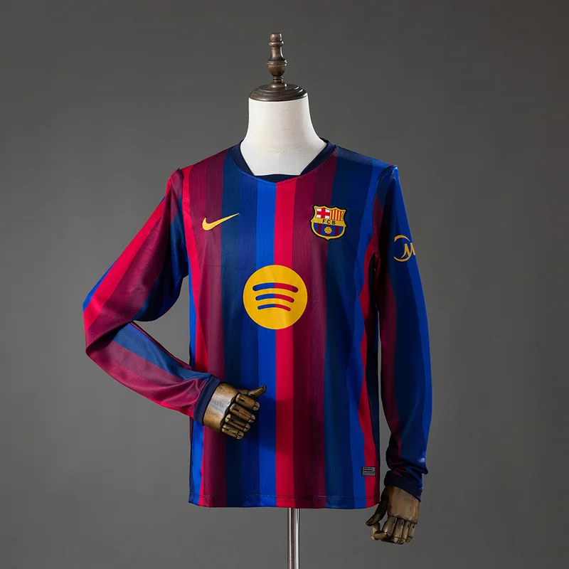 Barcelona 2026/27 Home Jersey - Long Sleeve, front-view photograph