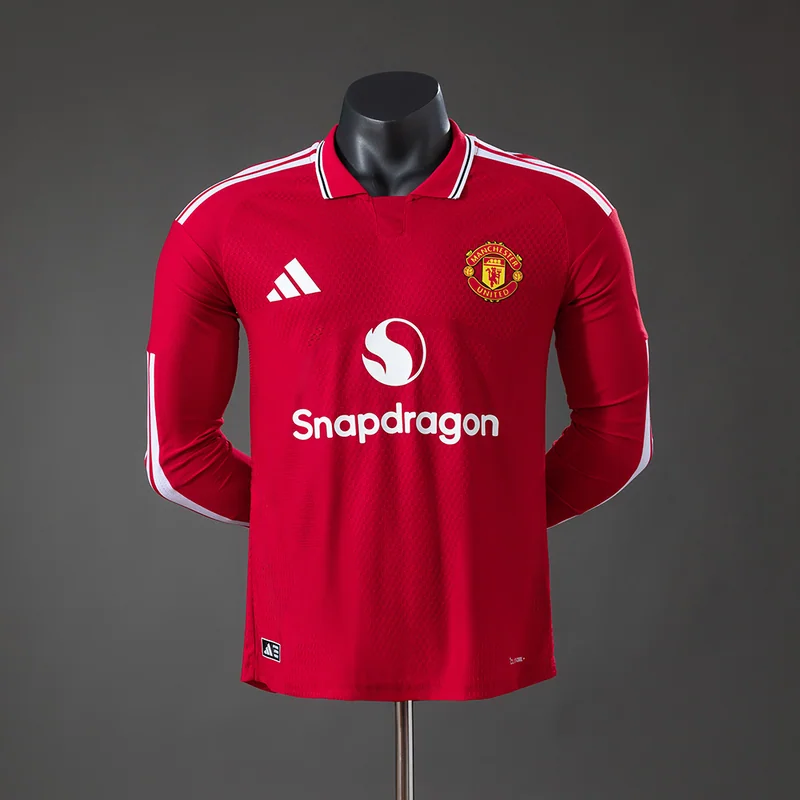 Manchester United 2026/27 Home Jersey - Player Version / Long Sleeve, front-view photograph